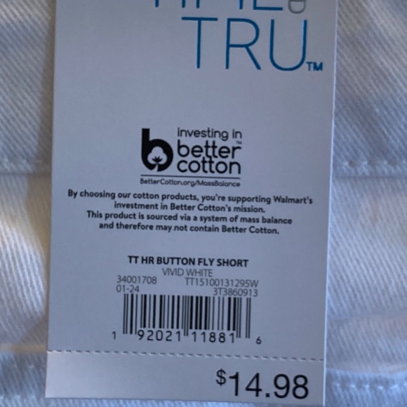 White Cropped Denim Jean & Shorts 2pc bundle sz 10US - Picture 3 of 10